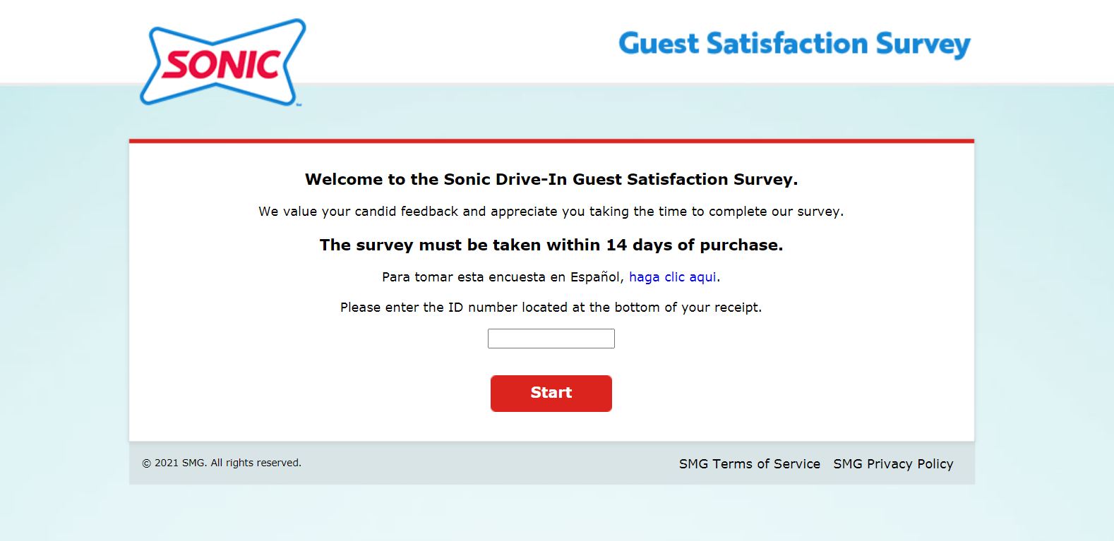 TalktoSonic - Sonic Drive-In Guest Satisfaction Survey